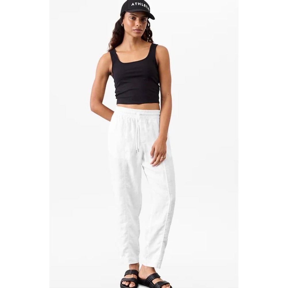 Athleta Women's Retreat High Rise Linen Ankle Pant Sz 2X